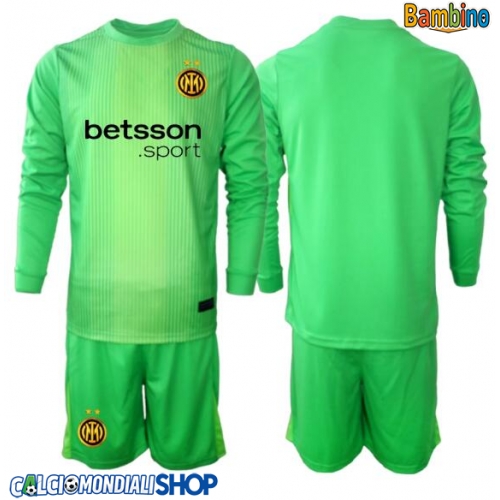 Maglie da calcio Inter Milan Portiere Terza Maglia Bambino 2025-26 Manica Lunga + Pantaloni corti)